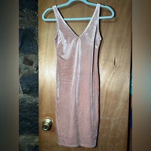 Pink velvet dress
